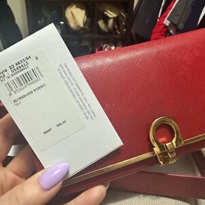 Salvatore ferragamo red wallet